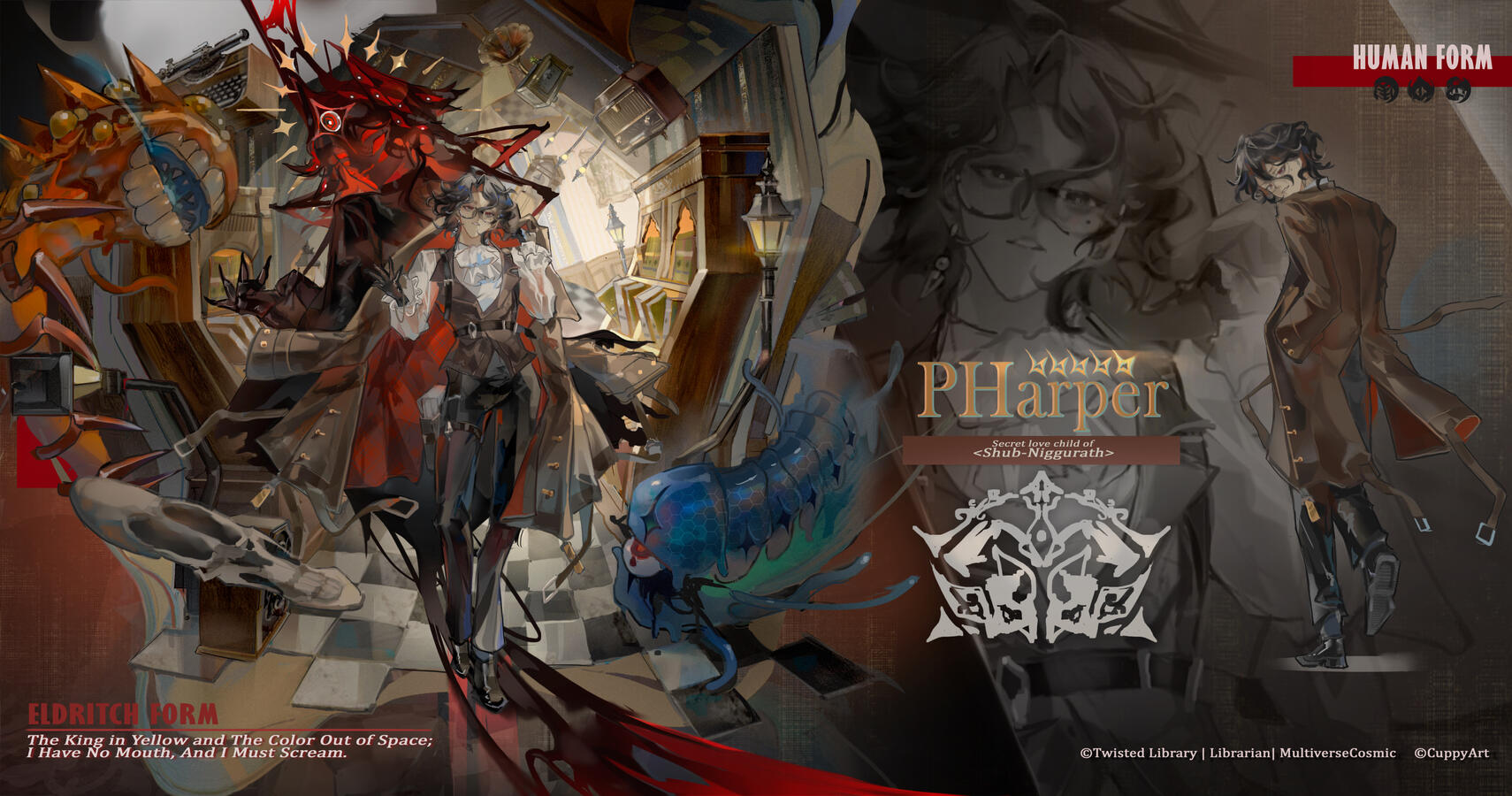 TWISTED LIBRARY | Pharper's character splash art